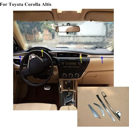 For Toyota Corolla Altis 2014 2015 2016 car cover stick accessories armrest storage Glove box front trim lamp meter panel 4pcs