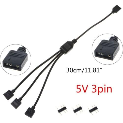 5V 3Pin Interface Transfer Extension Cable RGB Splitter Cord for A-SUS MSI Motherboard Aura Sync Hub 50LA