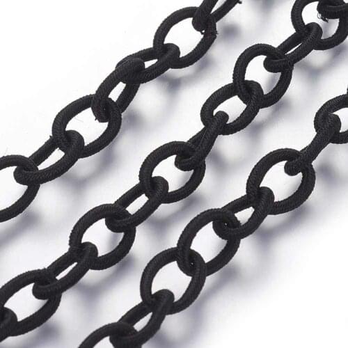 85cm/strand Handmade Silk Cable Chains Loop For Jewelry Making Diy Bracelet Necklace Gray Color 8~9x11~13x2mm, 33.5"