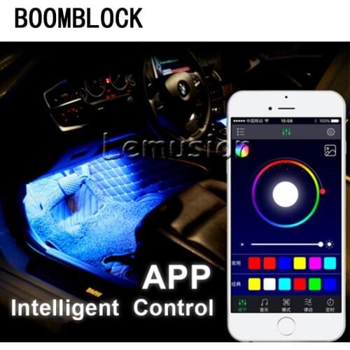 BOOMBLOCK 1set App Car Colors LED Interior Light For Bmw E46 E39 Audi A3 A6 C5 A4 B6 Mercedes W203 W211 Mini Cooper Accessories