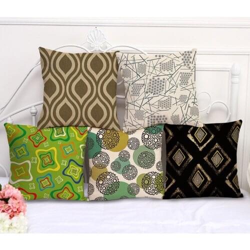 Decorative Pillow Case Abstract Geometrci Painting Pillowcase 17.5 Inch Cotton Linen Chair Seat Throw Pillow Cover G1019