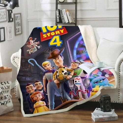 Home Textile Disney Cartoon Toy Story Buzz Lightyear Series Pattern Baby Plush Comfortable Soft Blanket Adult Childrens Bedding