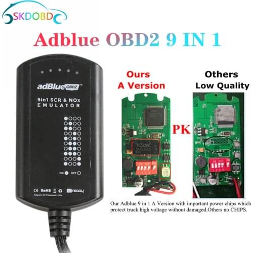AdBlue Emulator System Nox 9 IN 1 Ad Blue 9in1 SCR&NOX Version Full Chip 7 8 IN 1 For MB/MEN/SCANIA/DAF/IVECO/RENAULT/CUMMINS