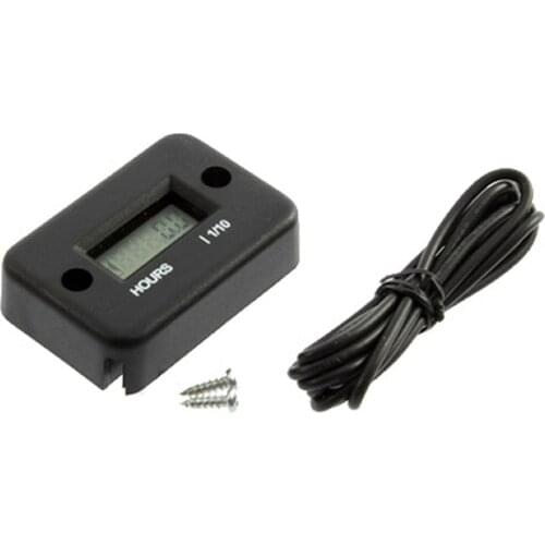 Inductive Digital Hour Meter Waterproof LCD Display for Bike Motorcycle ATV Snowmobile Marine Boat Ski Dirt Gas Engine