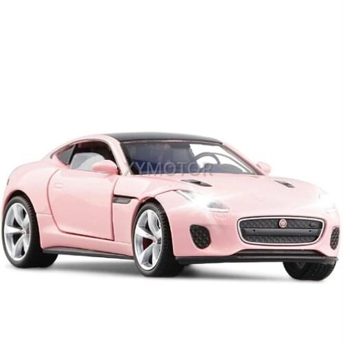 JKM 1/32 For Jaguar F TYPE Diecast Metal Racing Car Model Toys Boys Girls Gifts Display Ornaments Pink/Blue/Red Metal,Plastic