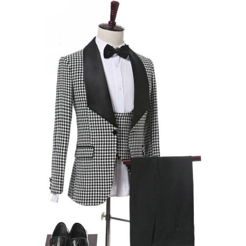 Handsome One Button Groomsmen Shawl Lapel Groom Tuxedos Men Suits Wedding/Prom Best Man Blazer ( Jacket+Pants+Tie+Vest) A164