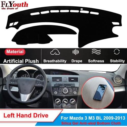 Car Dashboard Cover For Mazda 3 M3 BL 2009 2010 2011- 2013 Artificial Plush Sun Shade DashMat Dash Board Cover Carpet Anti-UV