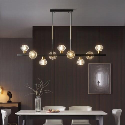 New all-copper restaurant led chandelier lighting Nordic crystal bar lamps simple modern home restaurant Nakajima chandelier