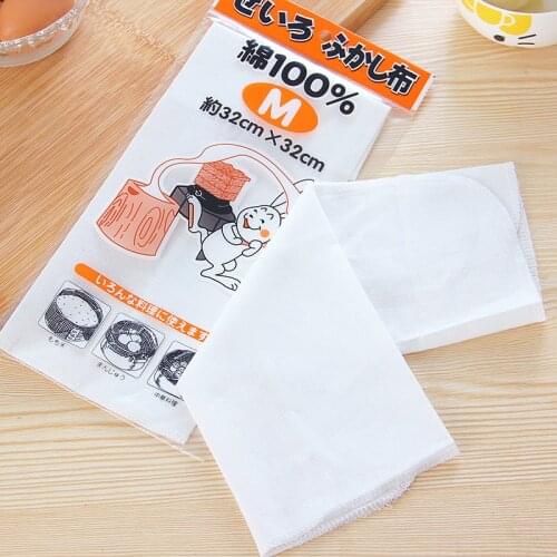 Reusable Natural Pure Cotton Bamboo Steamer Cloth High Quality Fabric Round Steamers Rack Gauze Pad 33.5*33.5cm