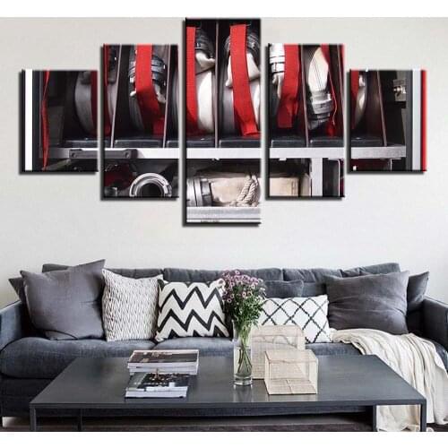 Modular Pictures 5 panel fire fighter fire engine fire truck Canvas painting Wall Art Picture firemen Print Paintings CU-207-B