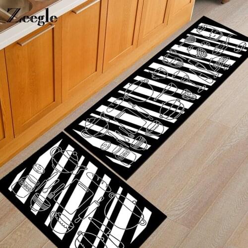 Zeegle Floor Mat Entrance Door Mat Kitchen Carpet Cooking Utensil Pattern Home Decor Absorbent Bedroom Sofa Beside Floor Mats