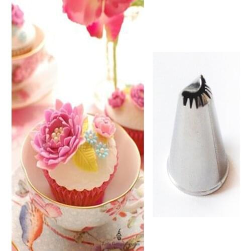#CP10 Lotus Flower Cream Stainless Steel Nozzle DIY Cake Decorating Tips Baking Sugarcraft tool