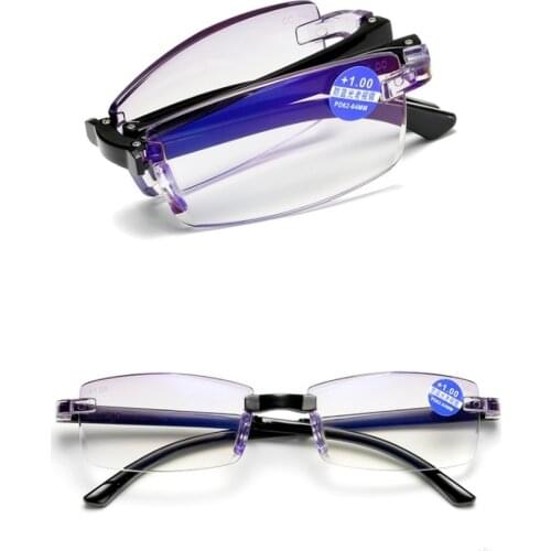 New Folding Reading Glasses with Case and Cloth Women Men Blue Light Blocking Presbyopic Eyeglasses Computer Eyewear +100~+400