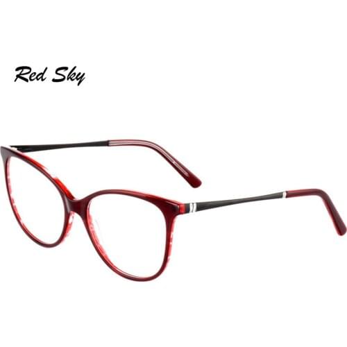 Cat Eye Optical Acetate Glasses Frame Women Luxury Diamond Eyeglasses Frame Lady Prescription Myopia Presbyopia Spectacels Frame