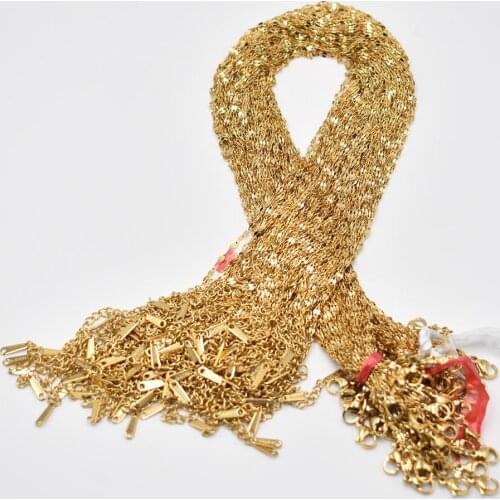 Wholesale Gold Stainless Steel Lip Water Wave Chains Necklaces DIY Jewelry 40cm+5cm Chains Suit Wholesale Bulk Sale Accessories
