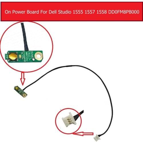 Genuine On/off Power Board for Dell Studio 1555 1557 1558 Series Power Switch Button Board with Cable Replacement DD0FM8PB000