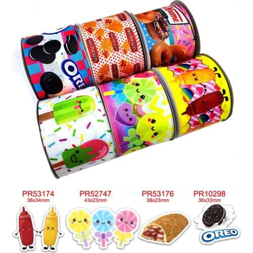 Cartoon characters printed grosgrain ribbon 43277