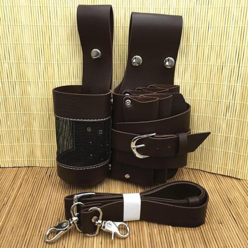 Professional Salon Barber Scissor Holster Waist Bag With Belt PU Leather Hair Salon Tool Holder Convenient For Working