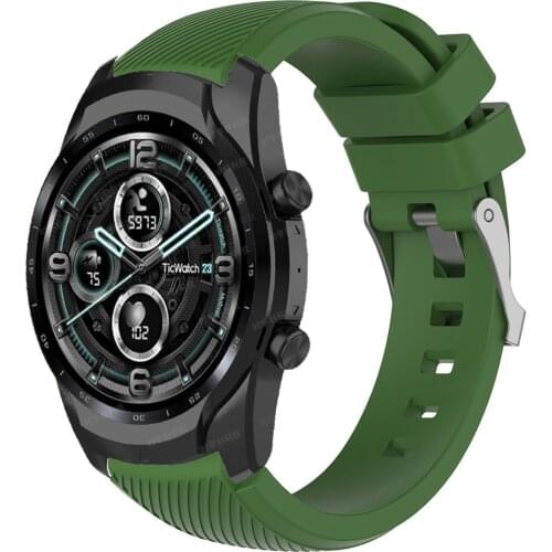 Sports Wrist Band For Ticwatch Pro 2020 Strap For Ticwatch Pro 3 GPS/GTX/E2/S2 Silicone Bracelet Belt Smart Watch Accessories