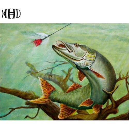 Fishing icon Full Square & Round 5d diy diamond painting Diamond Cross Stitch Diamond Embroidery Mosaic Fish