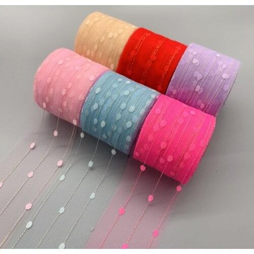 Wide 60cm 25 Yards/Roll Dot Mesh Tulle Fabric For Handmade Craft Curtain Clothing Wedding Decoration DIY Craft Party Supplies