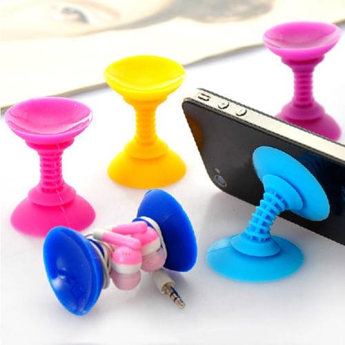 Silicone Double-sided Suction Cup Sucker Desktop Mount Stand Base Bracket Universal Mobile Phone Holder Compatible Smartphone