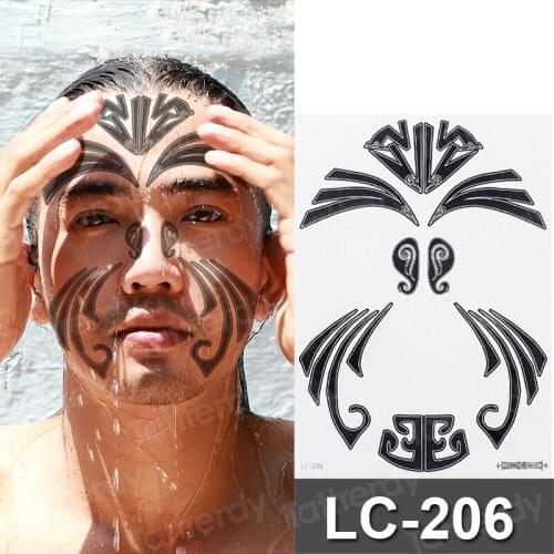 Henna tattoo for men temporary face tattoos neck simple waterproof fake summer tattoo black tribal temporary tattoo design boy