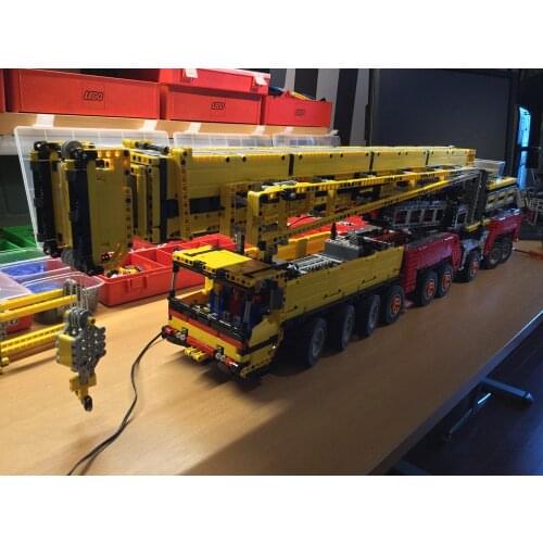 Technology Building Block moc-21510 Engineering Truck Crane Boom Extension Remote Control Assembly Building Block Toys