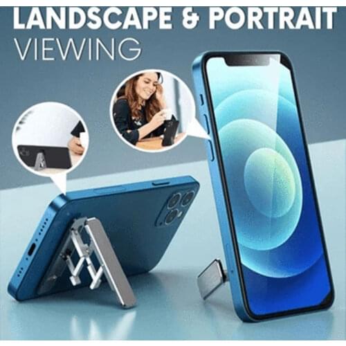Ultra Thin Stick-On Adjustable Phone Stand Foldable Aluminum Alloy Phone Holder Protable for Universal Phone NK-Shopping