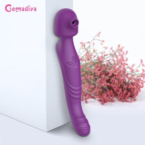 Wand Vibrator with Sucking Clitoral Stimulator For Female Masturbator G-Spot Dildo Vagina Massage Vibration Sex Toys for Women