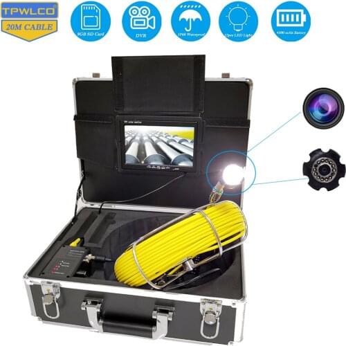 Sewer Camera 20M Snake Cam with DVR Video Pipe Inspection Equipment 7 inch LCD Monitor Duct 1000TVL CCTV Endoscope Waterproof