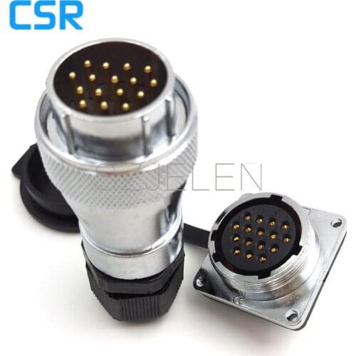 WF28 serie 16 pin waterproof connector IP67 male and female connector, LED 16 pins power cable panel mount connector