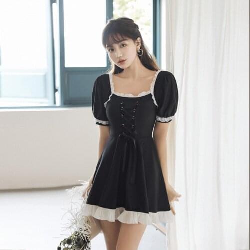 Swim Suit For Women Wear Bikini One Piece Swimsuit Set 2021 Female Black Skirt Print Polyester Sierra Surfer Swimwear Bathing