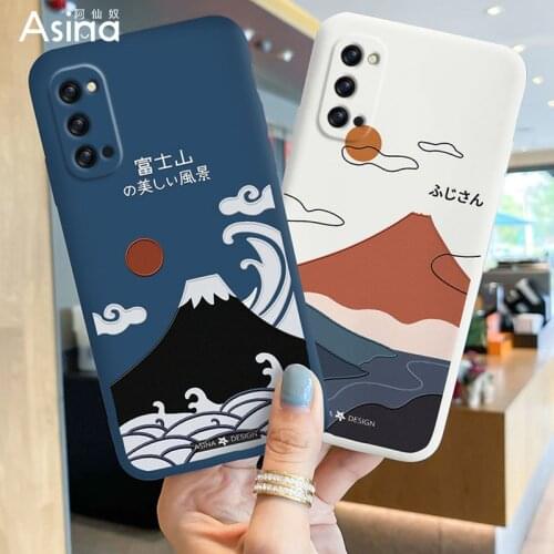 ASINA Liquid Silicone Case For OPPO Reno 2 3 4 5 Pro Shockproof Cute Cartoon Cover Bumper For Realme X7 Find X3 Lite Fundas Fuji