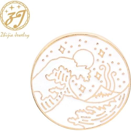 Personalized Fashion Abstract Tide Sun Pattern Brooch Pin Zinc Alloy High Quality Enamel Backpack Denim Hat With Jewelry