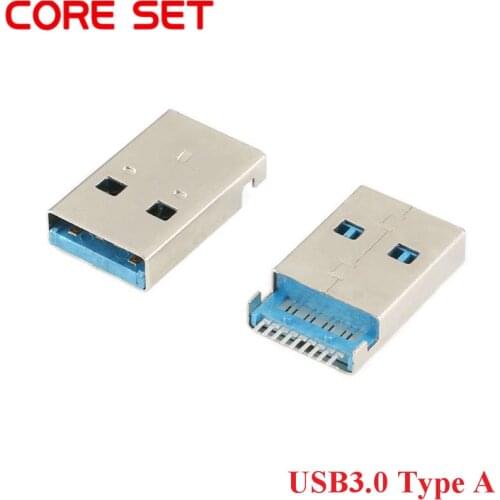 10pcs USB 3.0 A Type Male Plug Connector 9 Pin SMT SMD High-speed Data Transmission USB 3.0 Jack Charging Socket Soldering