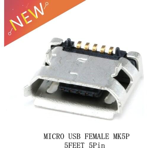 100PCS Micro USB 5 Pin Socket MK5P SMD DIP MINI USB Female Connector