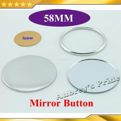 2-1/4" 58mm 100 Sets Mirror Badge Blank Button Supply Materials for NEW Professional Maker