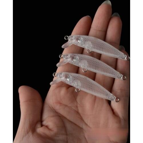 5Pcs Blank Artificial Plastic Bait Mino Transparent Fake Lure 5.6CM/2G Hard Bait Embryo Fishing Gear Free Shipping Wholesale