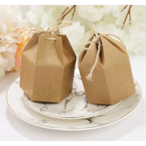 50PCS Kraft Paper Cookies Candy Gift Box Birthday Party Wedding DIY Packing Boxes