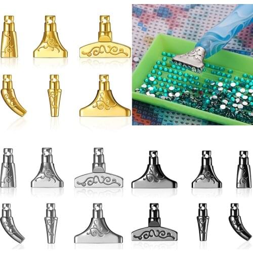 6Pcs 5D Metal Point Drill Pen Heads Diamond Painting Pen Replacement Pen Heads DIY Embroidery Crafts Quick Cases Tool Nail Art