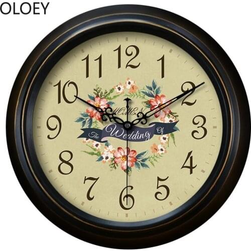 American Luxury Wall Clock Vintage Living Room Large Clocks Wall Home Decor Bedroom Silent Retro Reloj De Pared Wall Clock Metal