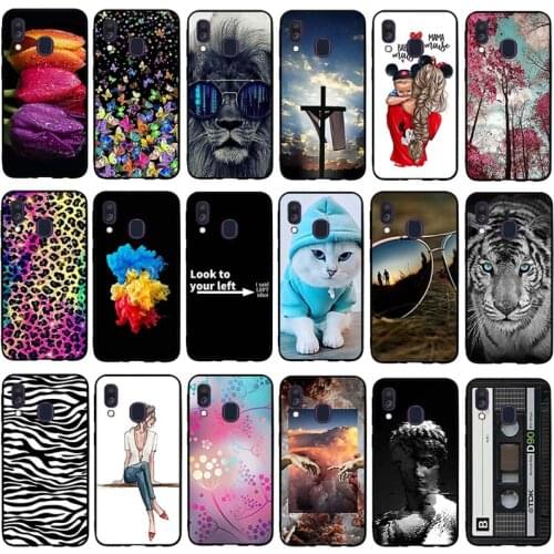 Cover For Samsung Galaxy A40 A 40 SM-A405FN Case Soft Silicone TPU Case For Samsung A40 A 40 A405FN Cover Tigers Shell Capa