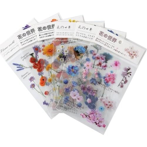 Daisy Iris Flowers Cartoon Flowers Theme Sticker Creative Girls Diy Diary Album Decoration Stickers for Scrapbooking Diary