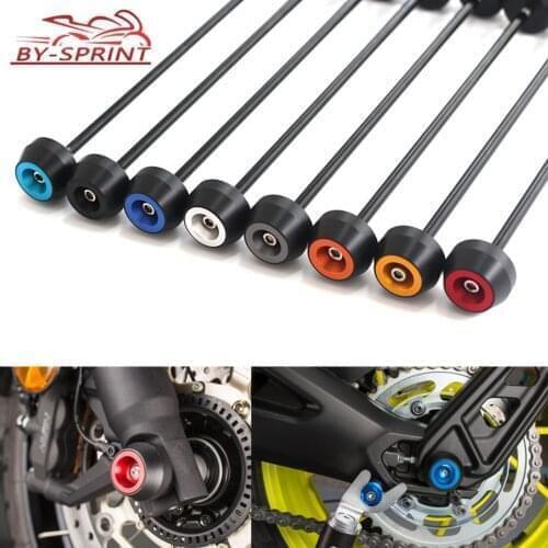 For YAMAHA MT-07 FZ-07 MT 07 FZ07 MT07 FZ-07 2015-2017 Motorcycle Front & Rear Axle Fork Wheel Protector Crash Sliders Cap Pad