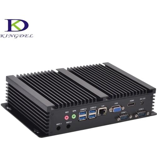Kingdel i5 Mini Computer Windows 10 Core i3 4010U i3 5005U i5 4200U 2*RS232 Fanless Mini industrial PC Rugged PC