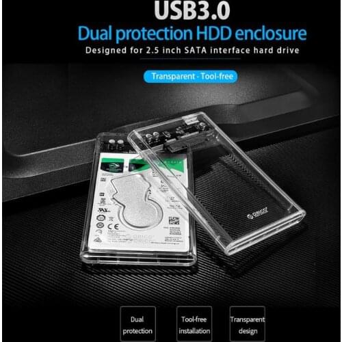 ORICO 2.5 Inch SSD Box SATA To USB 3.0 Transparent Enclosure 5Gbps 2TB Portable External Hd Case Hard Disk Adapter For 2.5' SSD