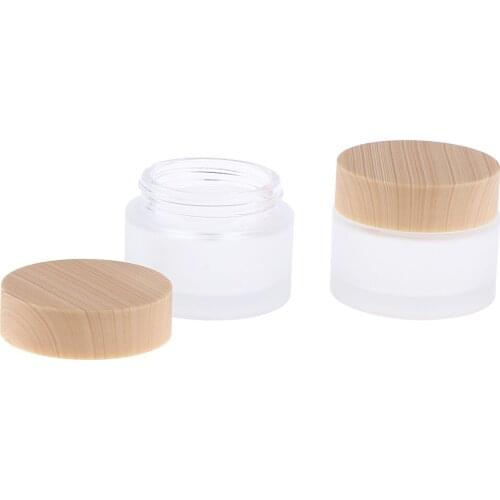 MagiDeal 2x20g frosted Glass Cosmetic Box Bottle Cream Jars Container EMPTY Perfect For Sampling Or Storing Makeup
