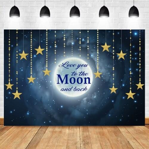 Mocsicka Little Stars Custom Photography Background Night Starry Sky Moon Photography Backdrops Studio Shoots