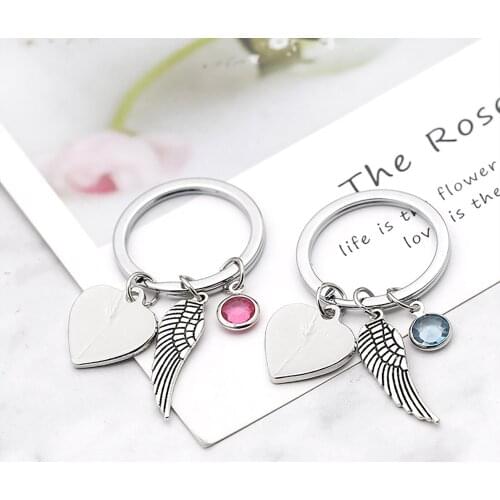 Fashion Angel Wing Keychain Metal Key Chain Keychain Angel Wing Key Chain A Piece Of My Heart Is In Heaven Keychain Couple Gift